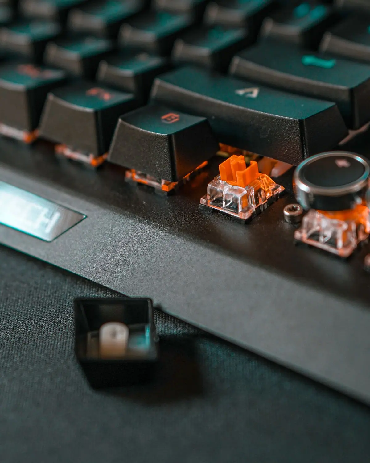 A close-up of a mechanical keyboard