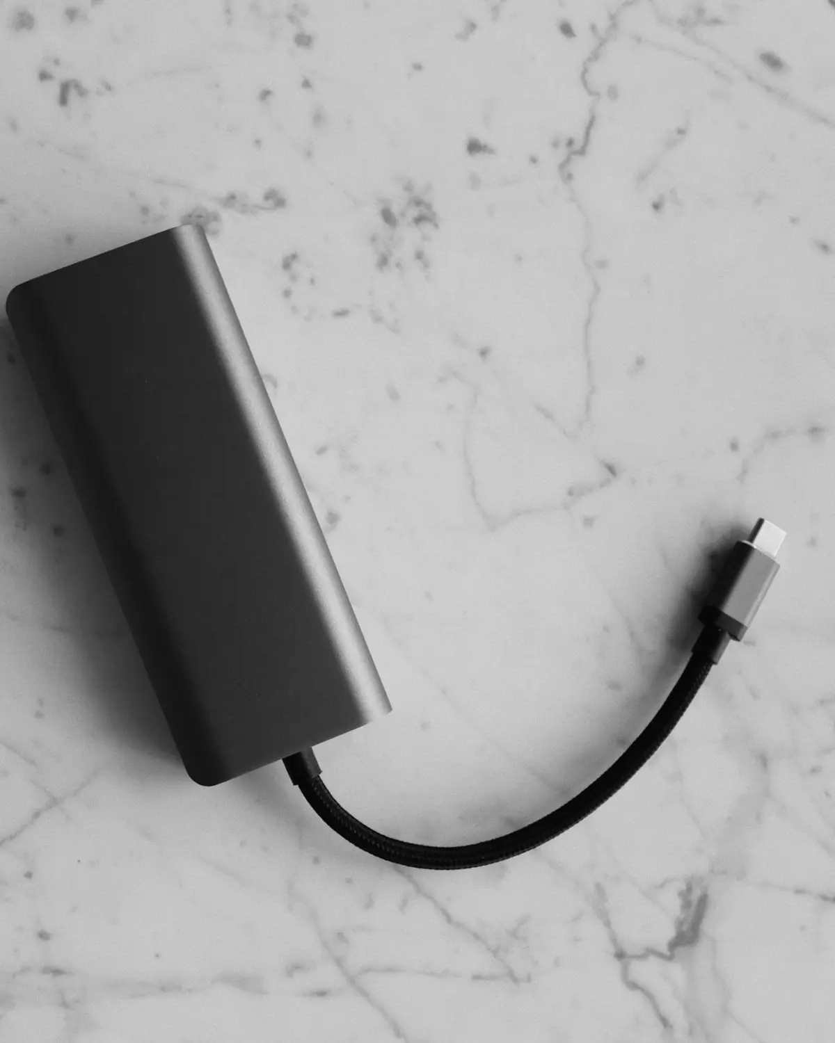 A power bank with a charging cable