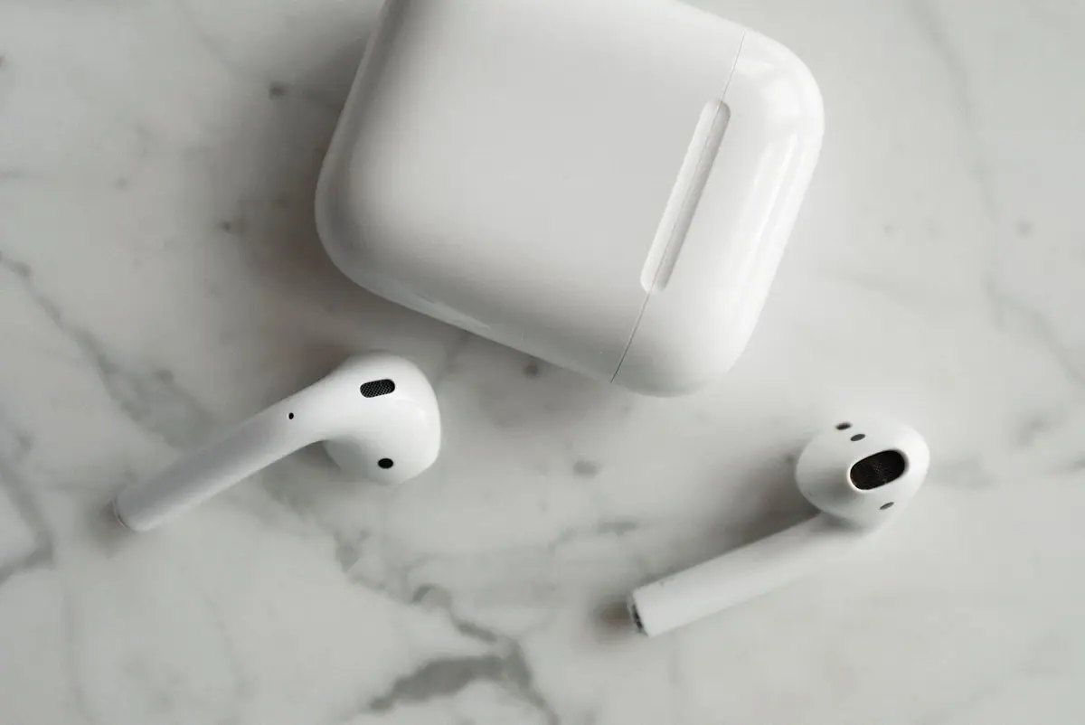 Wireless earbuds with their charging case