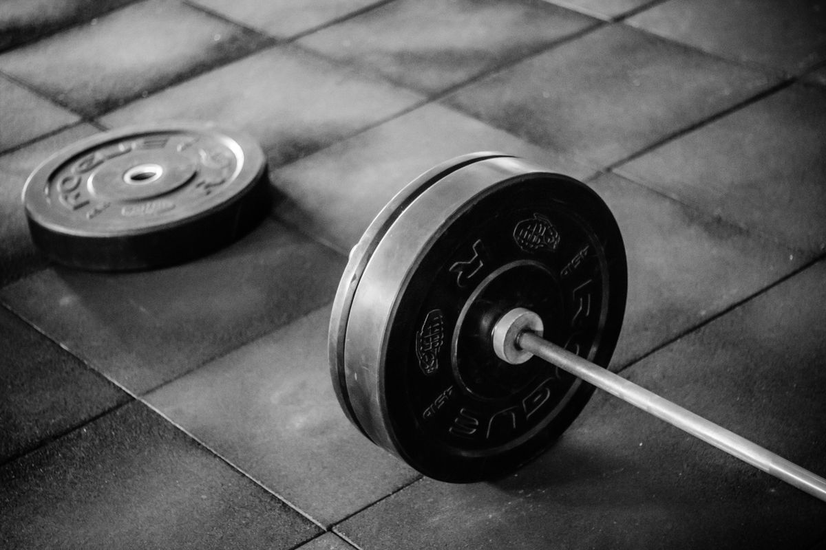 A black adjustable dumbbell