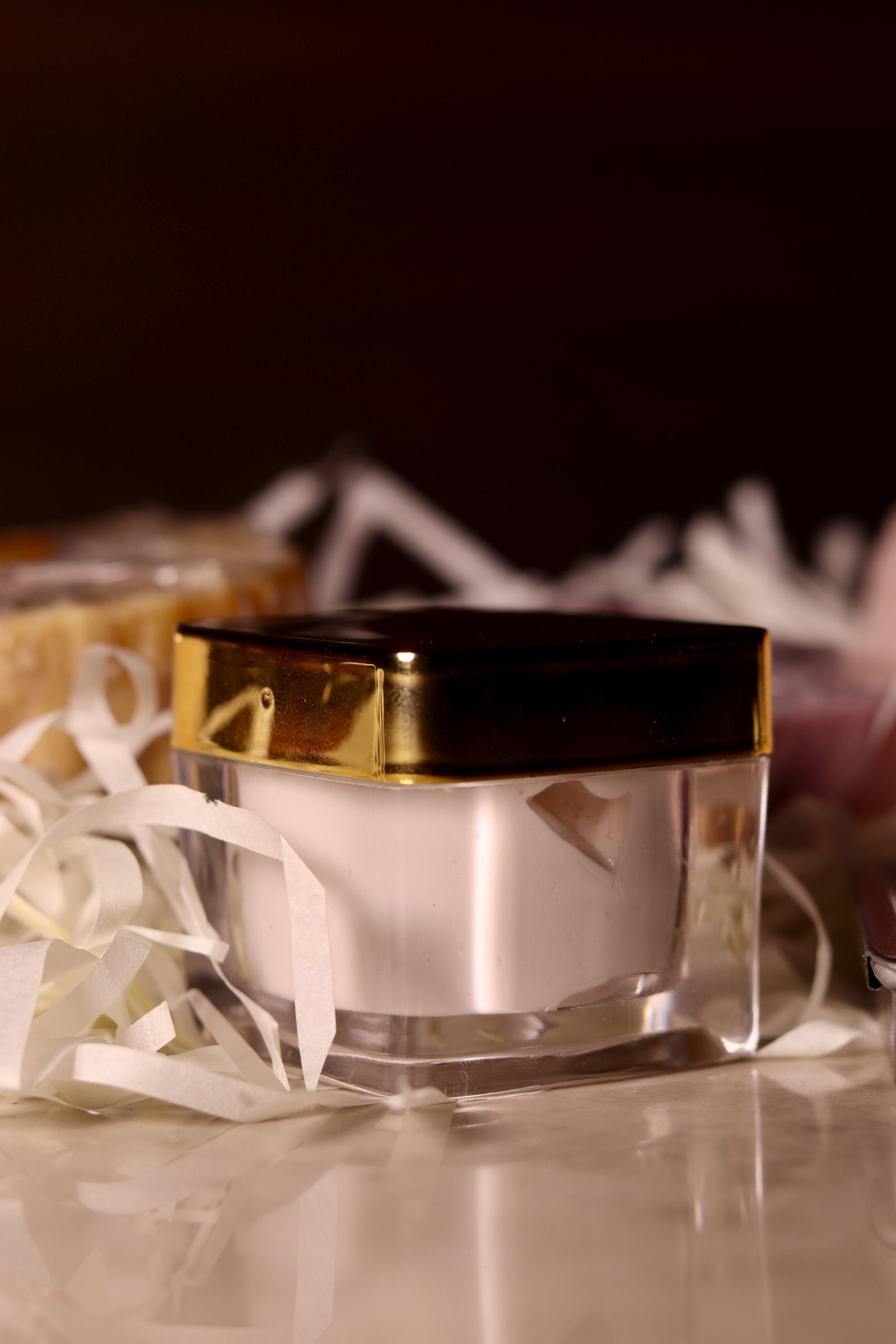 A luxury face moisturiser cream jar